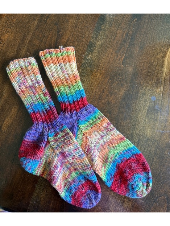Other - Hand-Knitted Colorful Wool Socks - Two Pairs